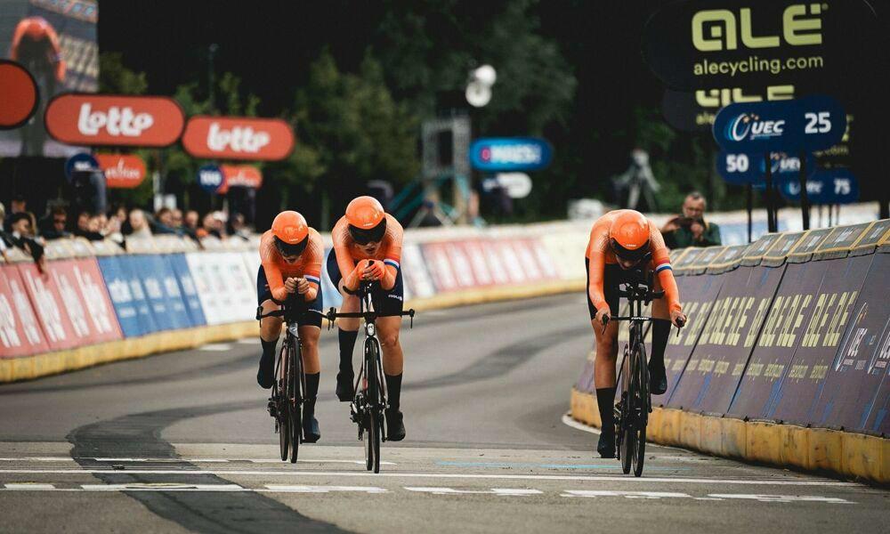 Nederland pakt Europees goud in de Junior Team Time Trial Mixed Relay