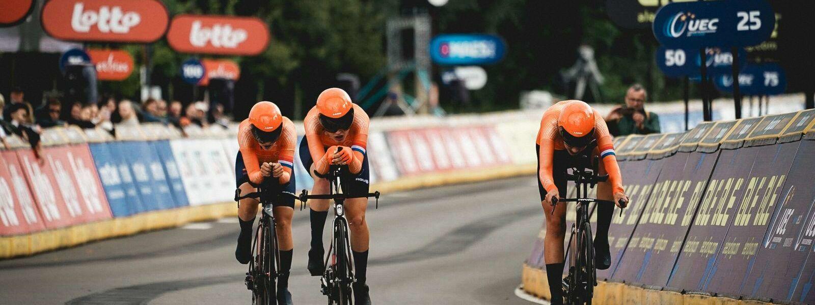 Nederland pakt Europees goud in de Junior Team Time Trial Mixed Relay