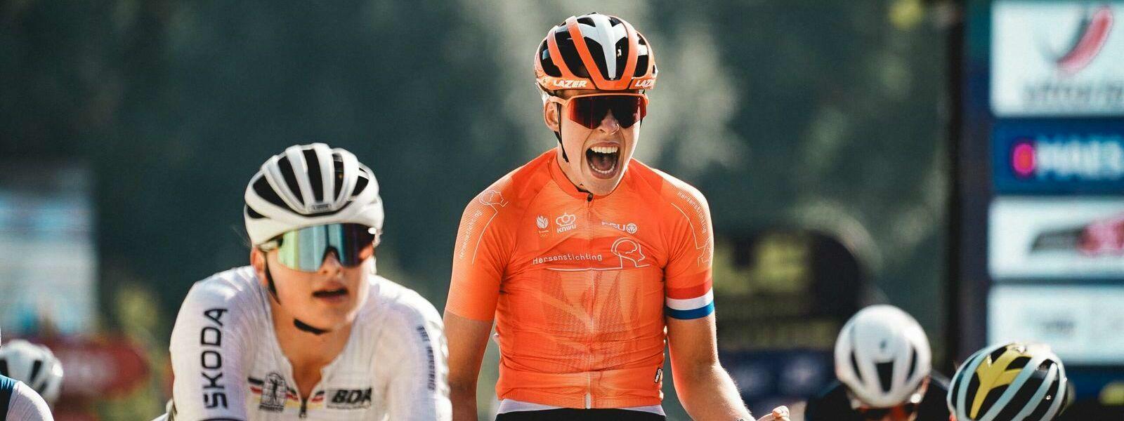 Puck Langenbarg sparks another Dutch celebration after her success in the Women Junior